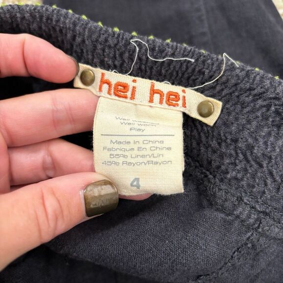 Hei Hei Anthropologie Linen Blend Embroidered Waist Casual Pants - Picture 7 of 7